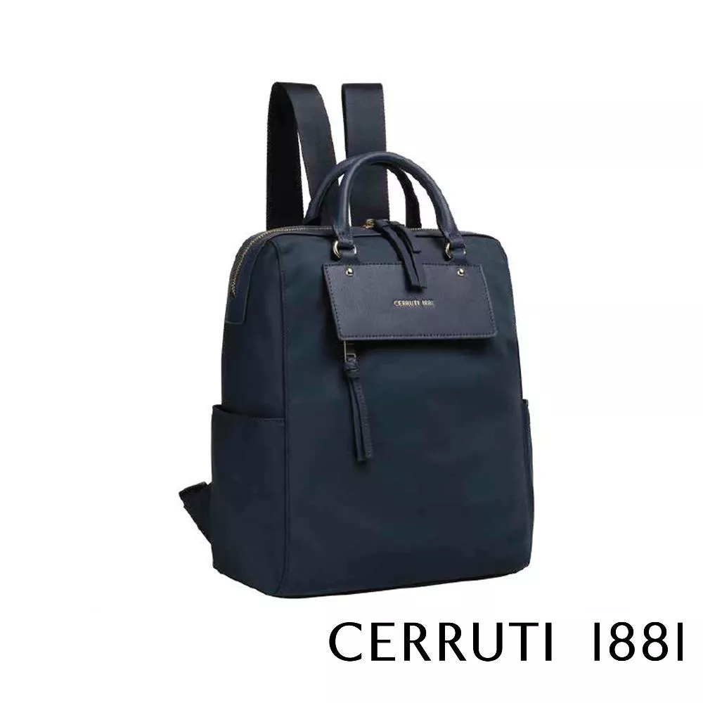 【Cerruti 1881】限量2折 義大利頂級後背包 全新專櫃展示品 (深藍色 CEZA06436N)