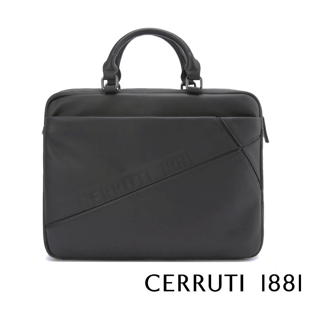 【Cerruti 1881】限量2折 義大利頂級小牛皮公事包/肩背包 全新專櫃展示品 (灰色 CECA06253M)