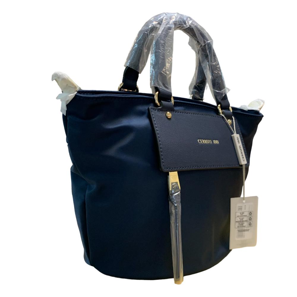 【Cerruti 1881】限量2折 義大利頂級手提包肩背包 全新專櫃展示品 (深藍色 CEBA06433N)