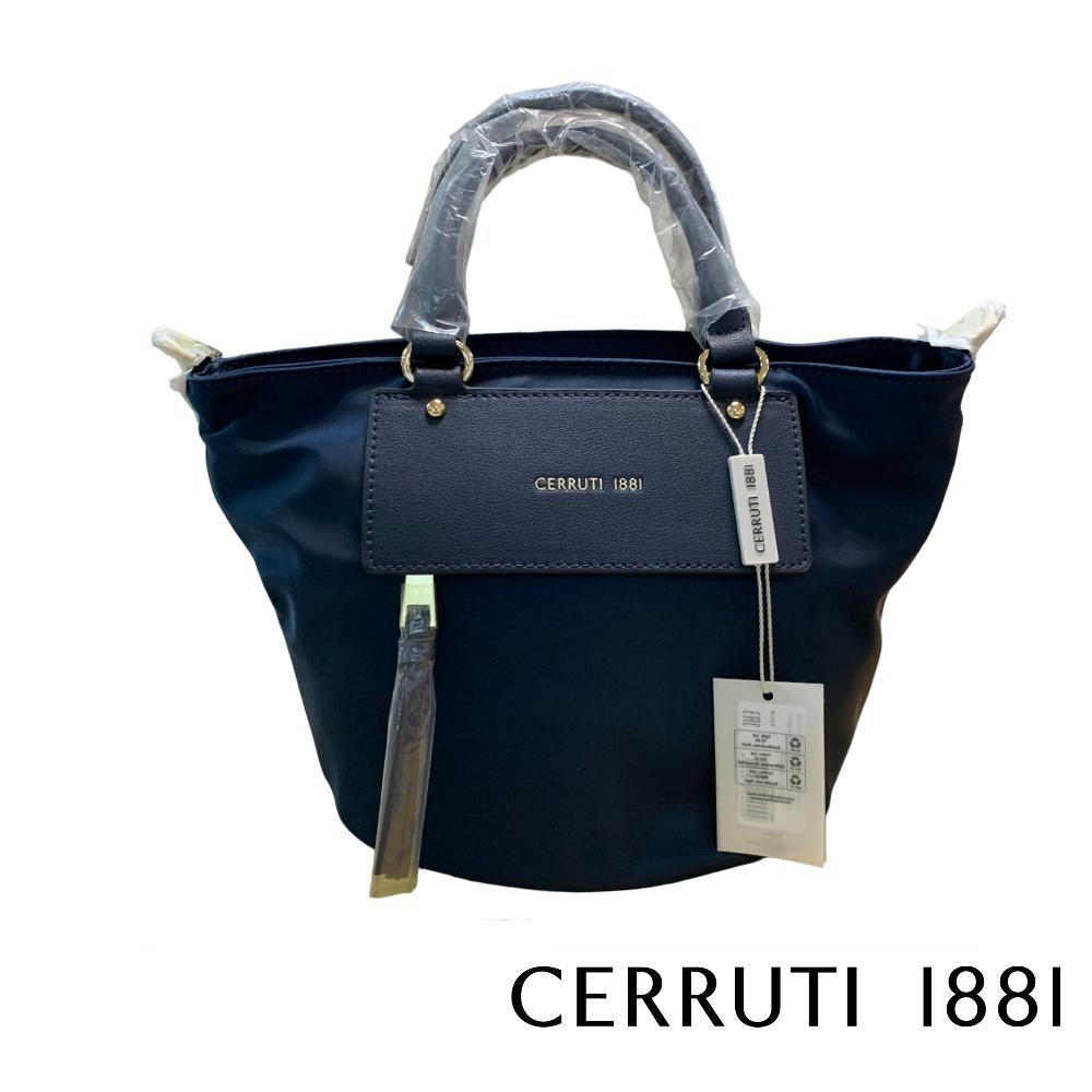 【Cerruti 1881】限量2折 義大利頂級手提包肩背包 全新專櫃展示品 (深藍色 CEBA06433N)