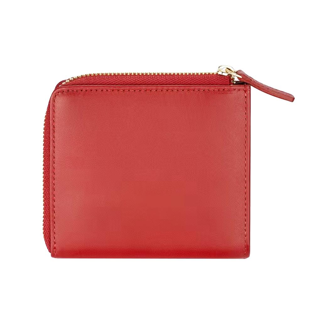 【Cerruti 1881】限量2折 義大利頂級小牛皮零錢包 全新專櫃展示品(紅色 CEPD06163M)