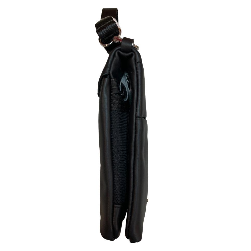 【Cerruti 1881】義大利頂級小牛皮手機包肩背包斜背包 (黑色 CEBO06659M)