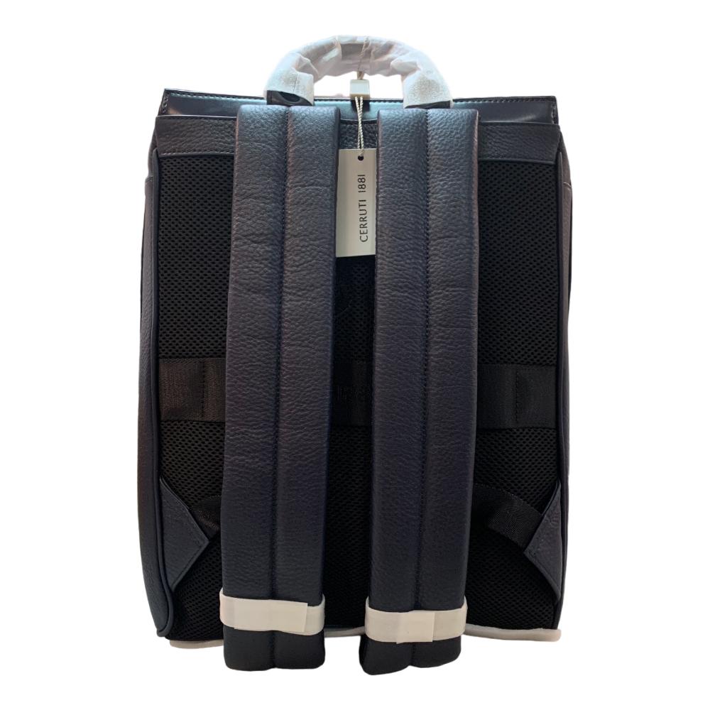 【Cerruti 1881】限量2折 義大利頂級小牛皮後背包 全新專櫃展示品 (深藍色 CEZA06308M)