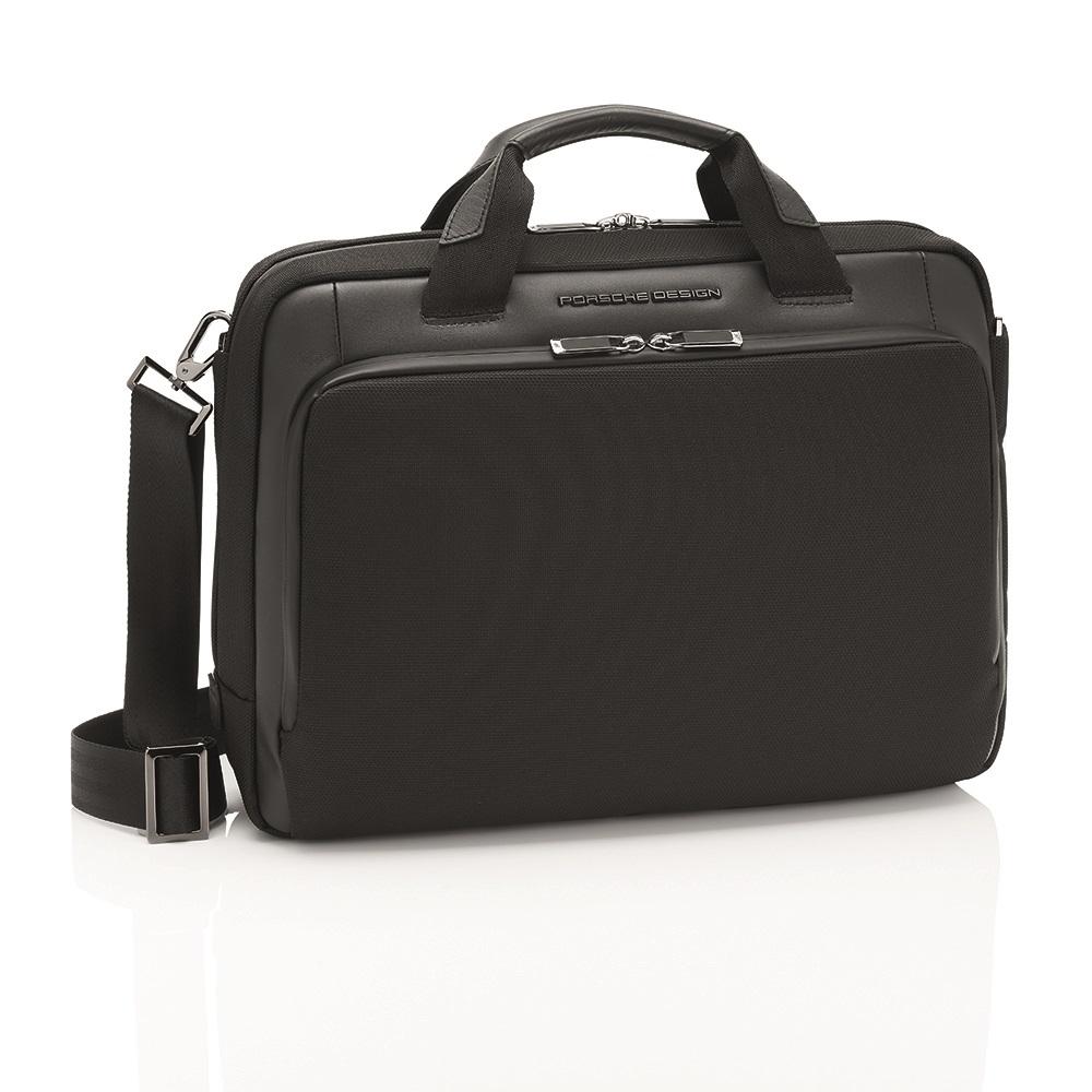 【Porsche Design 保時捷】德國頂級小牛皮皮革旅行公事包肩背包 (黑色 ONY1500)