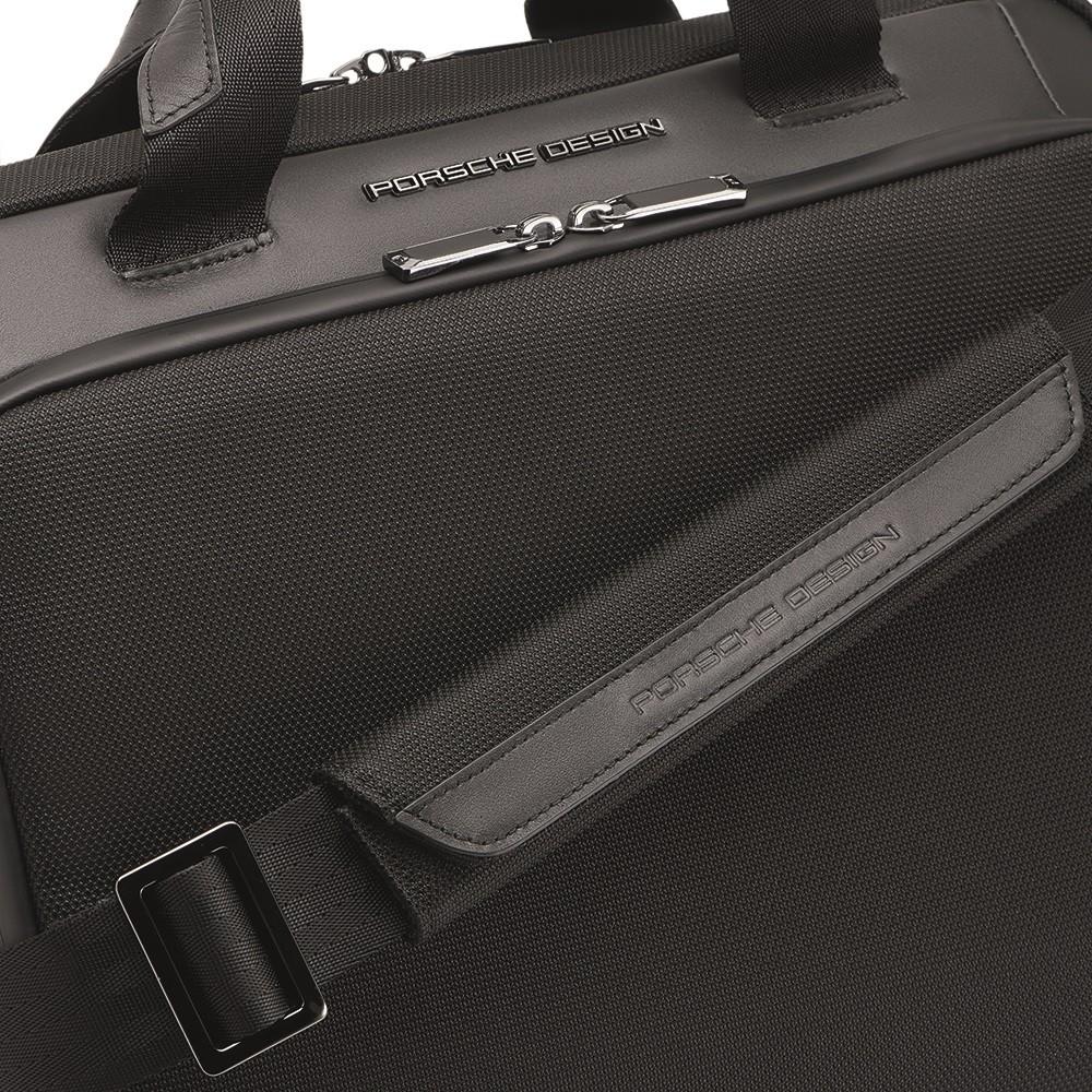 【Porsche Design 保時捷】德國頂級小牛皮皮革旅行公事包肩背包 (黑色 ONY1500)