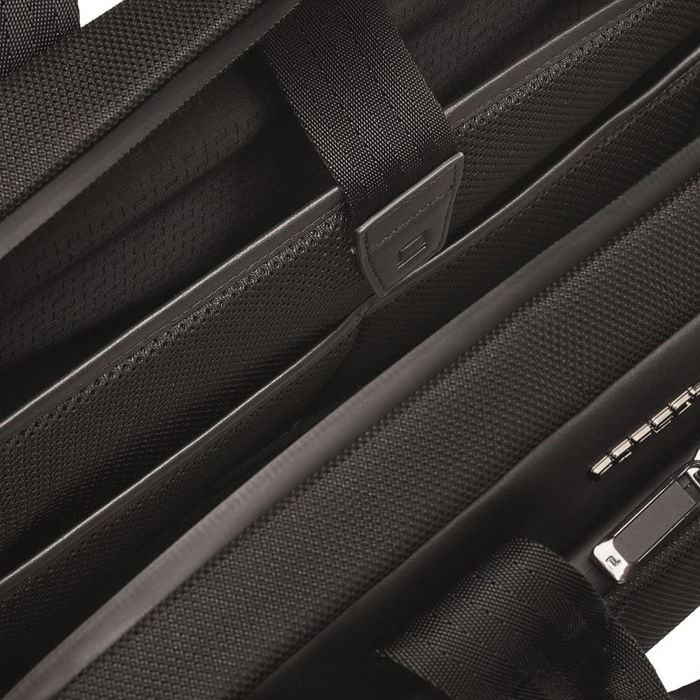 【Porsche Design 保時捷】德國頂級小牛皮皮革旅行公事包肩背包 (黑色 ONY1500)