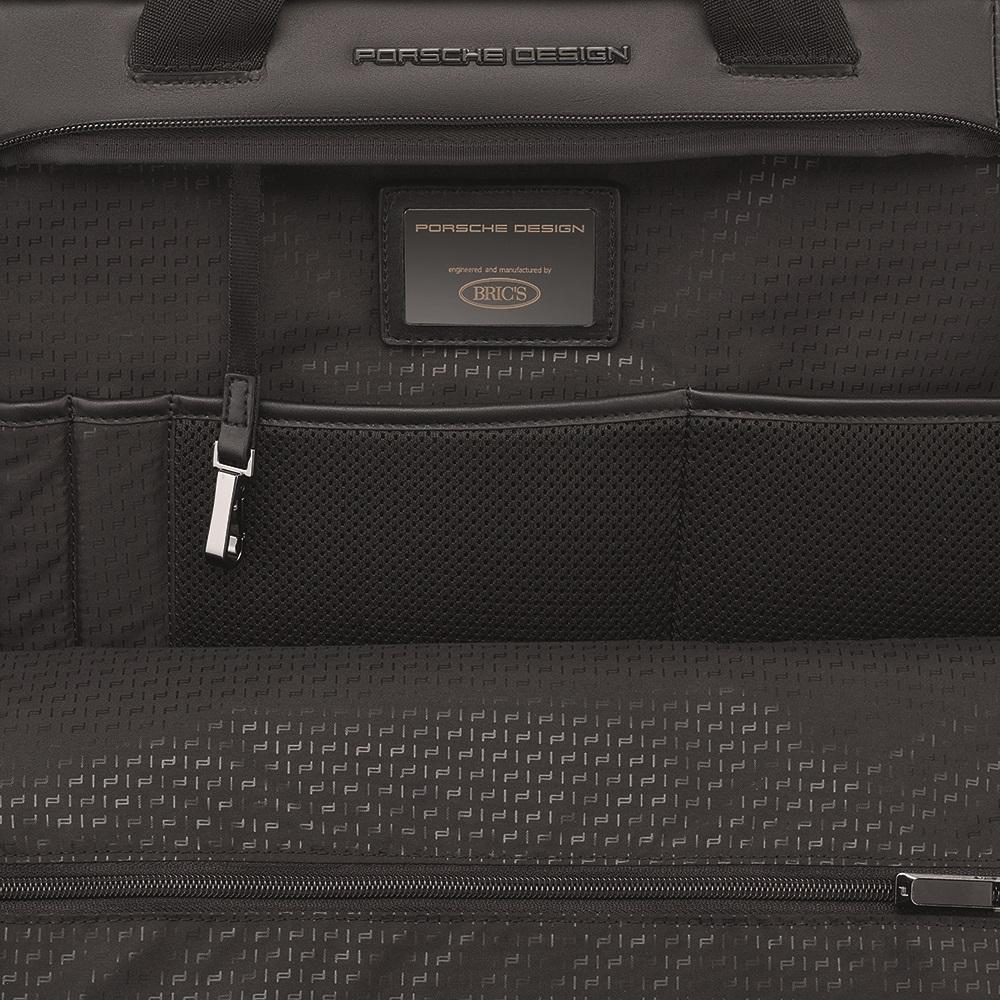 【Porsche Design 保時捷】德國頂級小牛皮皮革旅行公事包肩背包 (黑色 ONY1500)