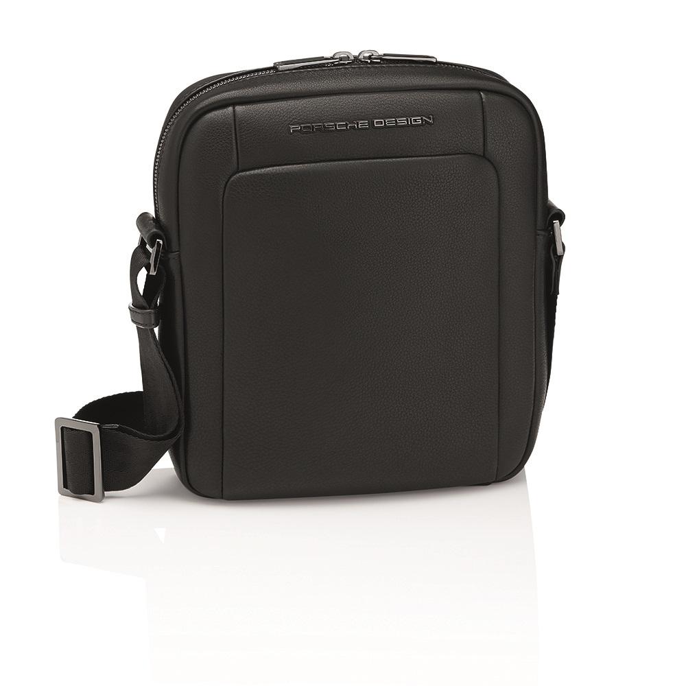 【Porsche Design 保時捷】德國頂級小牛皮肩背包斜背包 (黑色 OLE1510BK)