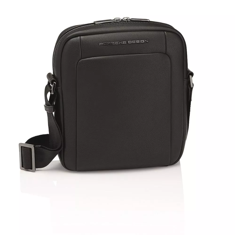 【Porsche Design 保時捷】德國頂級小牛皮肩背包斜背包 (黑色 OLE1510BK)