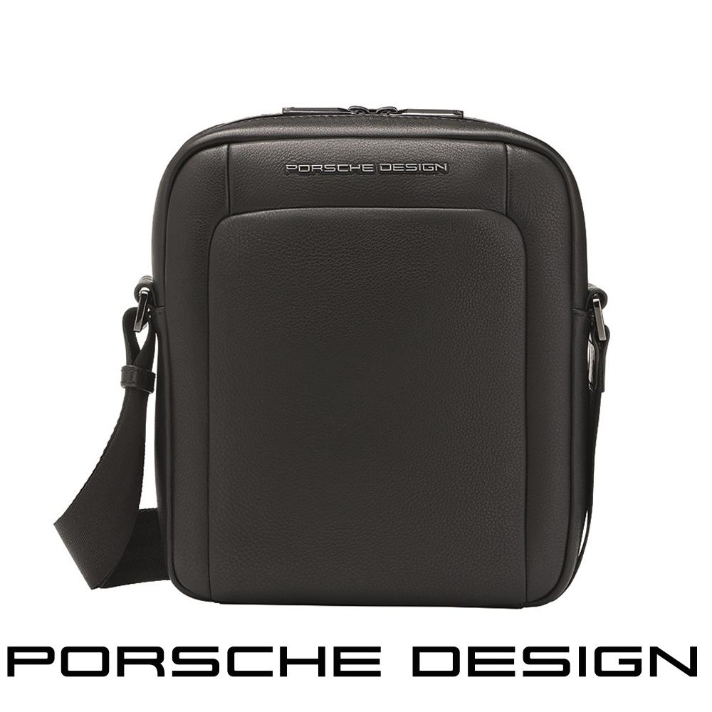【Porsche Design 保時捷】德國頂級小牛皮肩背包斜背包 (黑色 OLE1510BK)