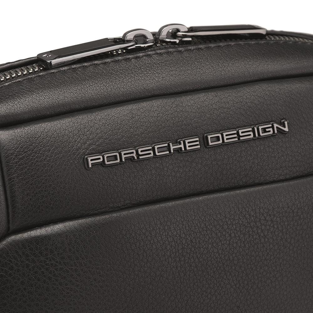 【Porsche Design 保時捷】德國頂級小牛皮肩背包斜背包 (黑色 OLE1510BK)