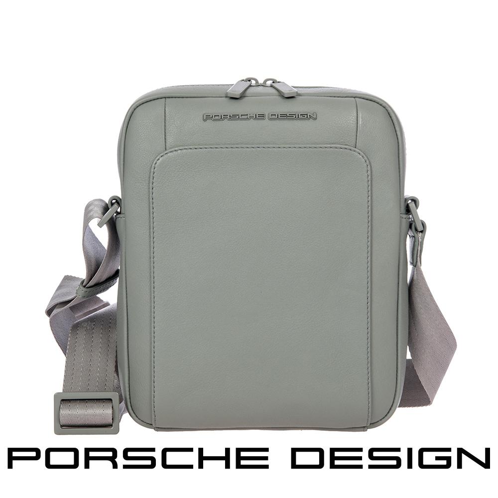 【Porsche Design 保時捷】限量3折 德國頂級小牛皮肩背包斜背包 全新專櫃展示品(灰色 OLE1510GRY)