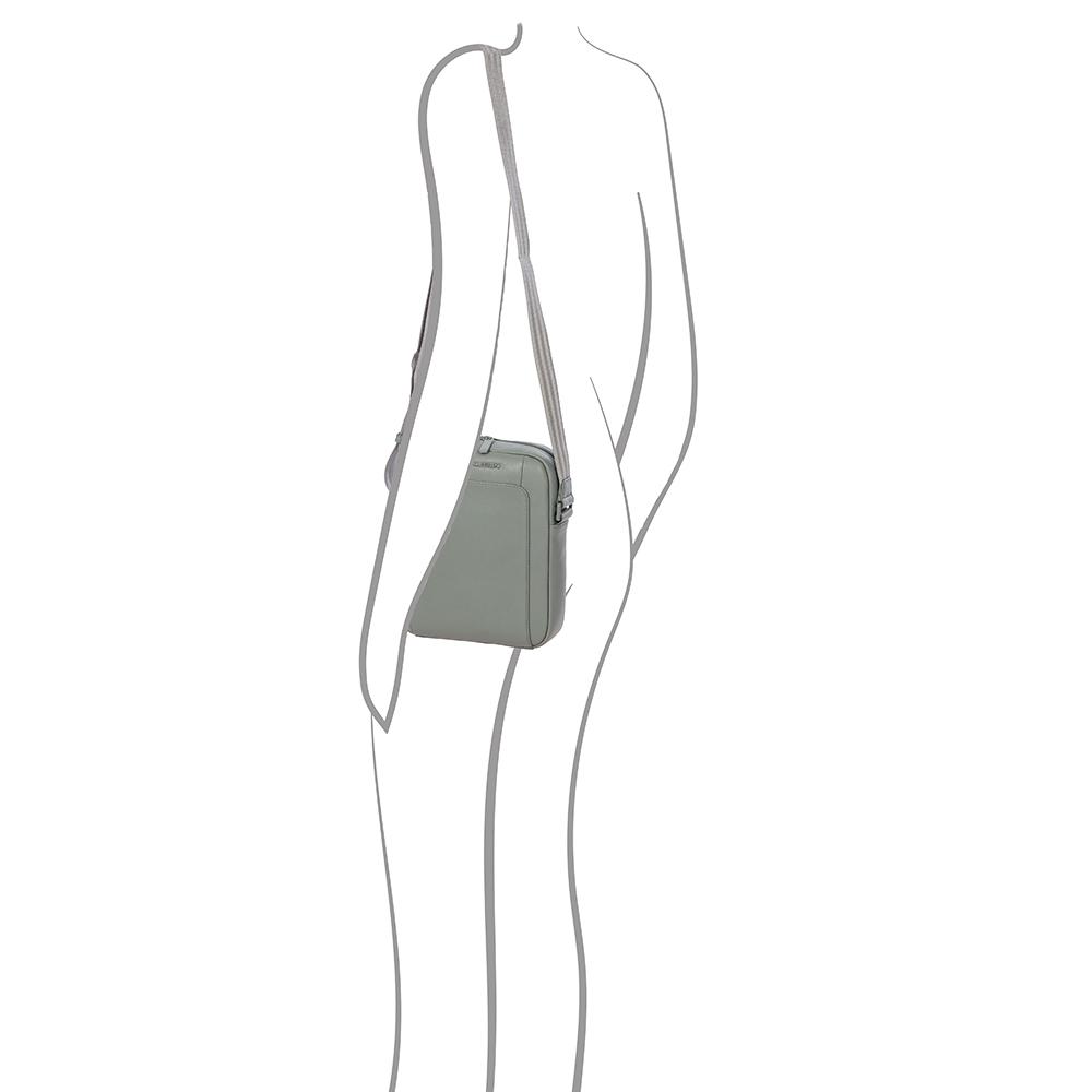 【Porsche Design 保時捷】限量3折 德國頂級小牛皮肩背包斜背包 全新專櫃展示品(灰色 OLE1510GRY)