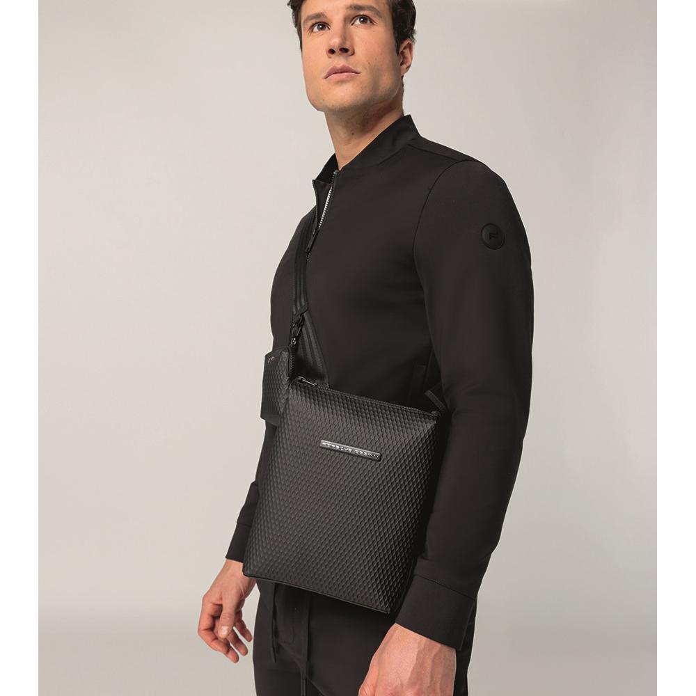 【Porsche Design 保時捷】限量3折 德國頂級肩背包斜背包 全新專櫃展示品(黑色 OSU01536)