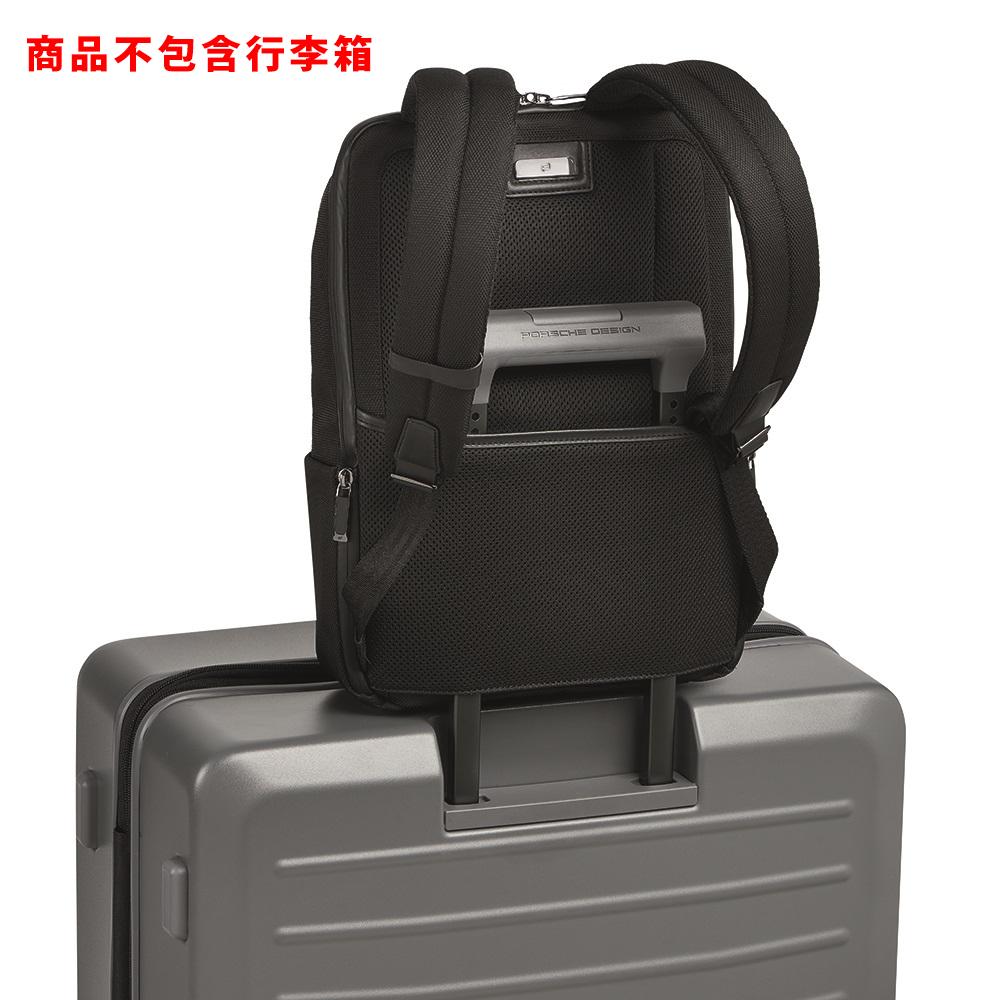 【Porsche Design 保時捷】限量3折 德國頂級小牛皮皮革旅行後背包 全新專櫃展示品(黑色 ONY01600)