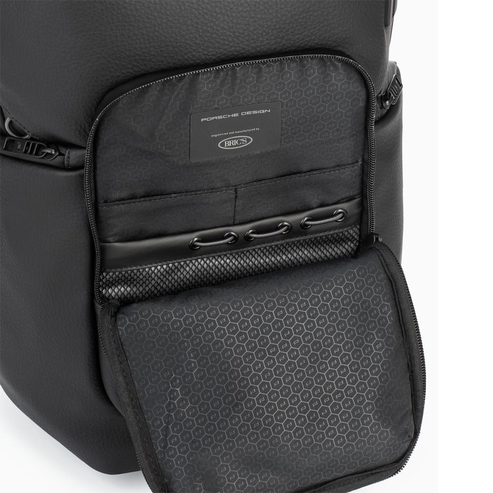 【Porsche Design 保時捷】德國頂級小牛皮皮革旅行後背包 (黑色 OCT1611)