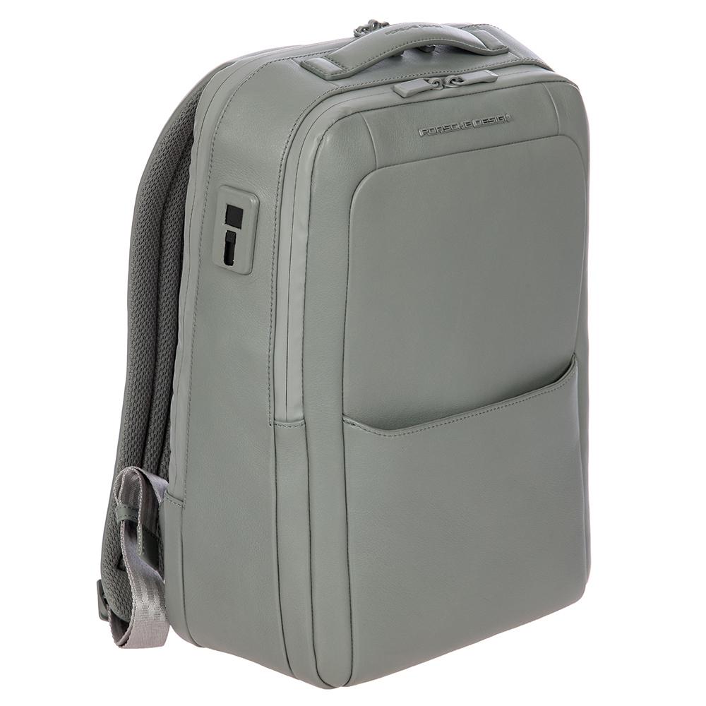 【Porsche Design 保時捷】限量3折 德國頂級小牛皮旅行後背包 全新專櫃展示品(灰色 OLE1614GRY)