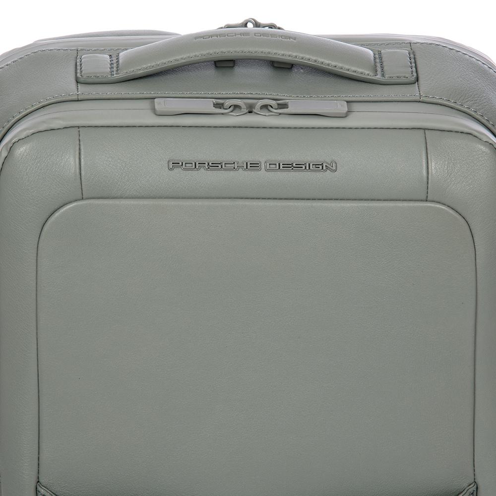 【Porsche Design 保時捷】限量3折 德國頂級小牛皮旅行後背包 全新專櫃展示品(灰色 OLE1614GRY)
