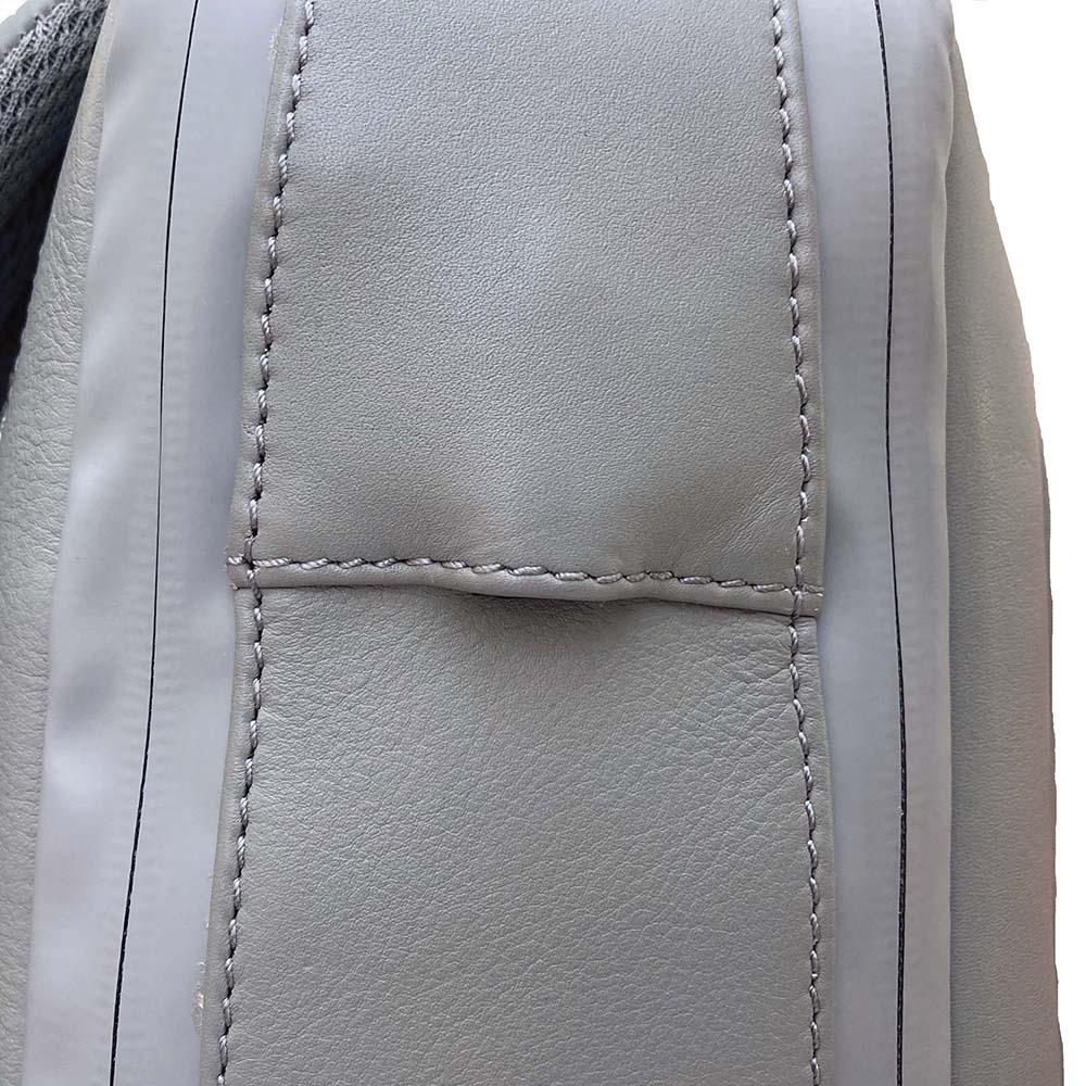 【Porsche Design 保時捷】限量3折 德國頂級小牛皮旅行後背包 全新專櫃展示品(灰色 OLE1614GRY)