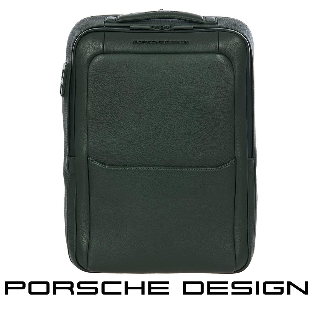 【Porsche Design 保時捷】德國頂級小牛皮旅行後背包 (綠色 OLE1614GRN)