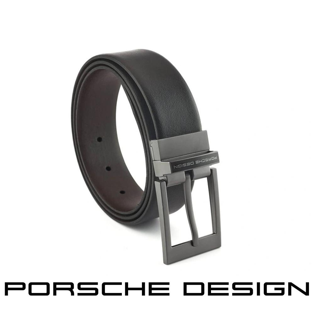 【Porsche Design 保時捷】限量3折 德國頂級小牛皮皮帶 全新專櫃展示品(125cm FU5030)