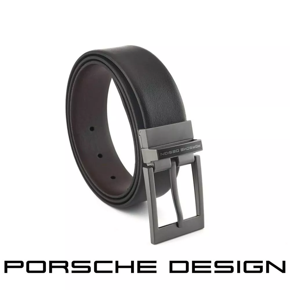 【Porsche Design 保時捷】限量3折 德國頂級小牛皮皮帶 全新專櫃展示品(125cm FU5030)