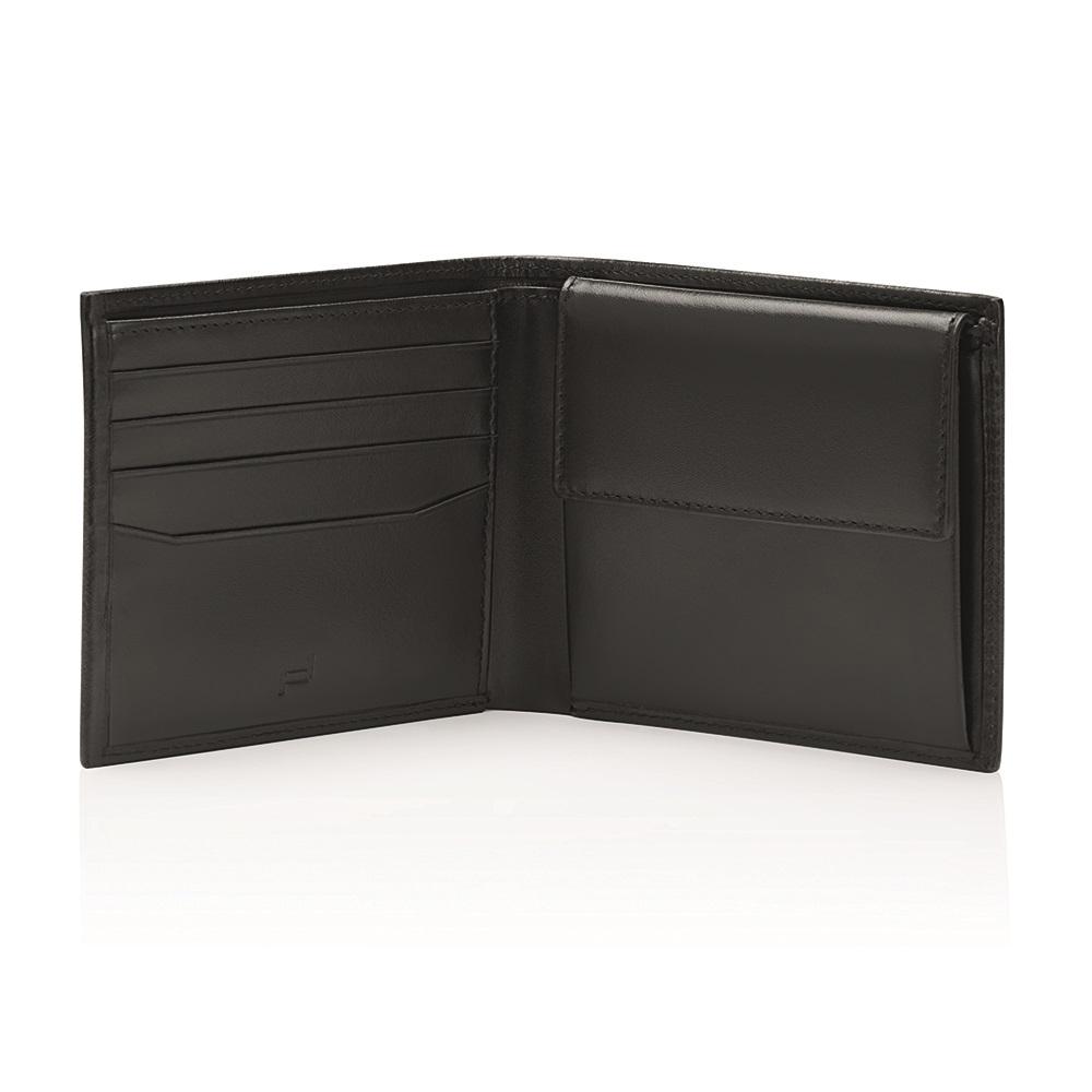 【Porsche Design 保時捷】限量3折 德國頂級小牛皮4卡零錢袋皮夾 全新專櫃展示品(OBE09903)