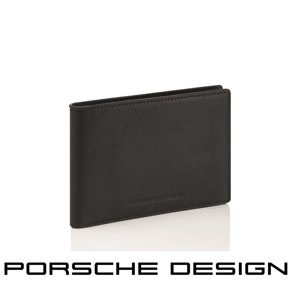 【Porsche Design 保時捷】限量3折 德國頂級小牛皮4卡零錢袋皮夾 全新專櫃展示品(OSO09903)