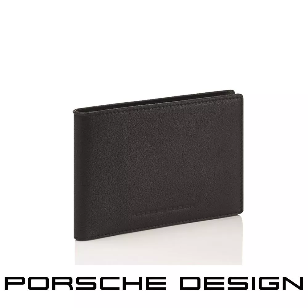 【Porsche Design 保時捷】限量3折 德國頂級小牛皮4卡零錢袋皮夾 全新專櫃展示品(OSO09903)