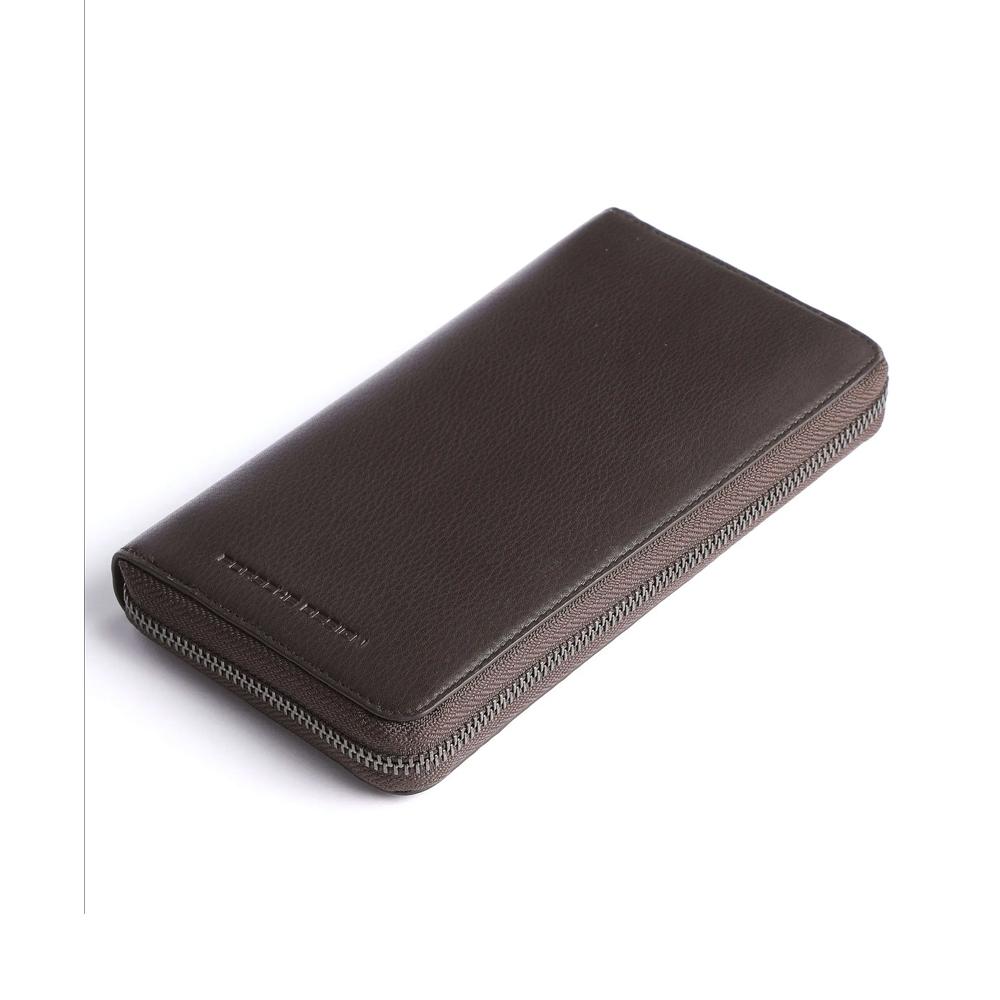 【Porsche Design 保時捷】限量3折 德國頂級小牛皮拉鍊長夾 全新專櫃展示品 (咖啡色 OSO9915BR)