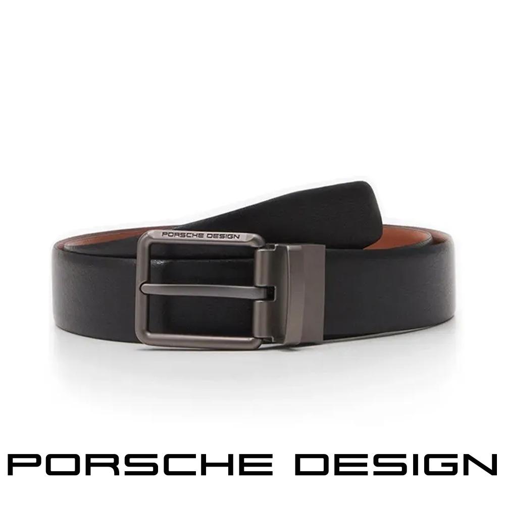 【Porsche Design 保時捷】限量3折 德國頂級小牛皮皮帶 全新專櫃展示品(125cm FU5058)