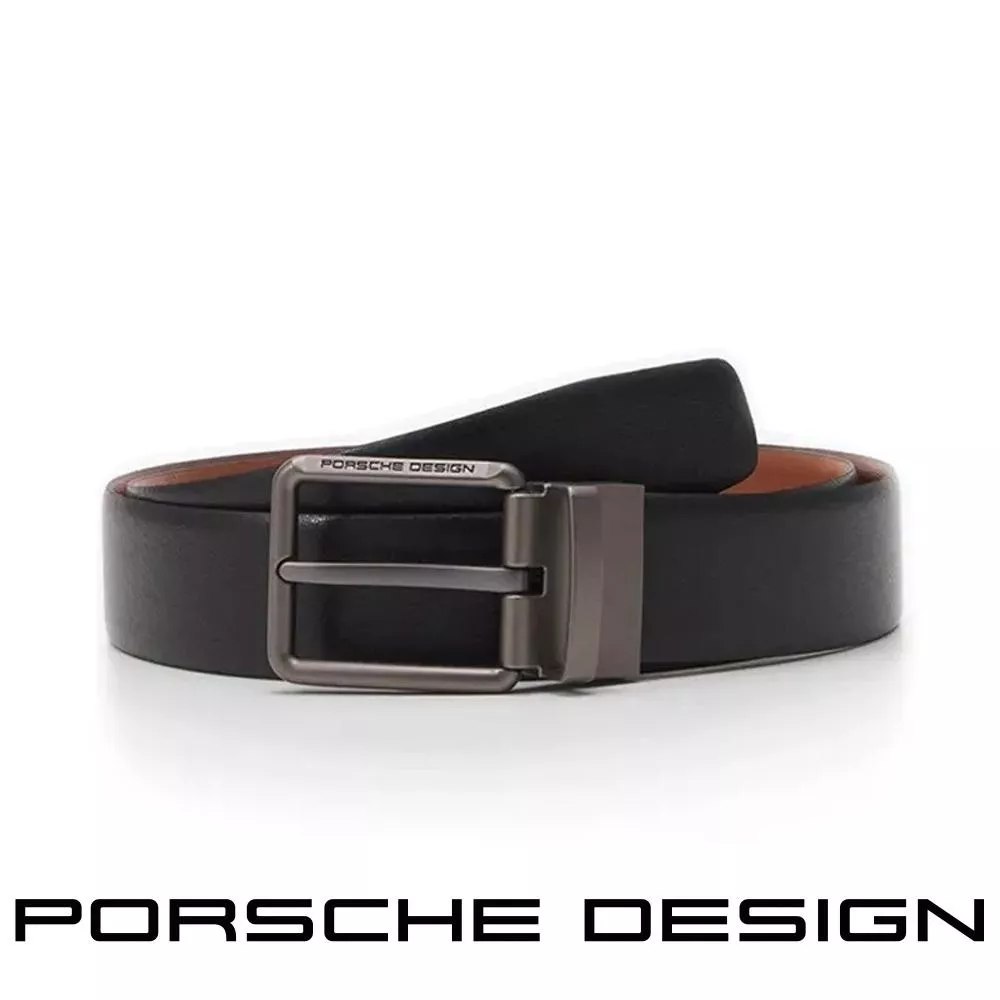 【Porsche Design 保時捷】德國頂級小牛皮皮帶 (125cm FU5058)