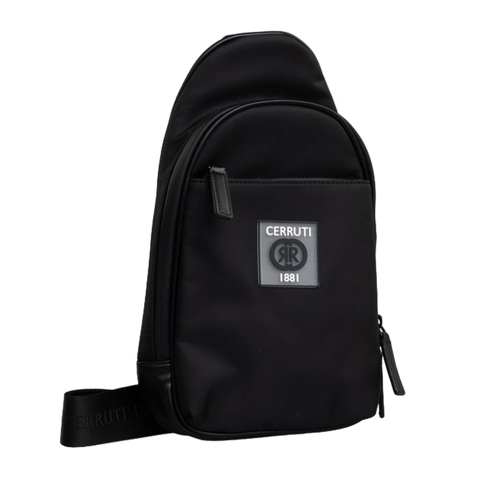 【Cerruti 1881】限量2折 義大利頂級斜肩包 全新專櫃展示品 (黑色 CEBO05619N)