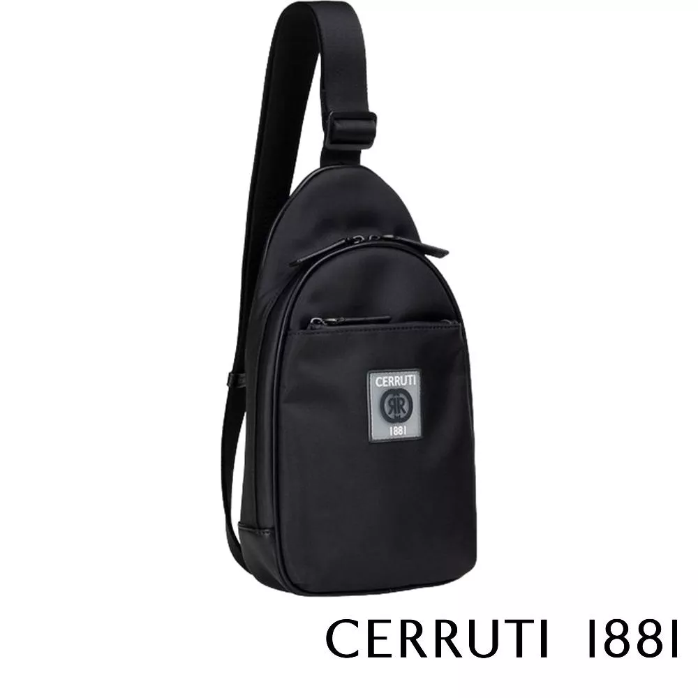 【Cerruti 1881】限量2折 義大利頂級斜肩包 全新專櫃展示品 (黑色 CEBO05619N)