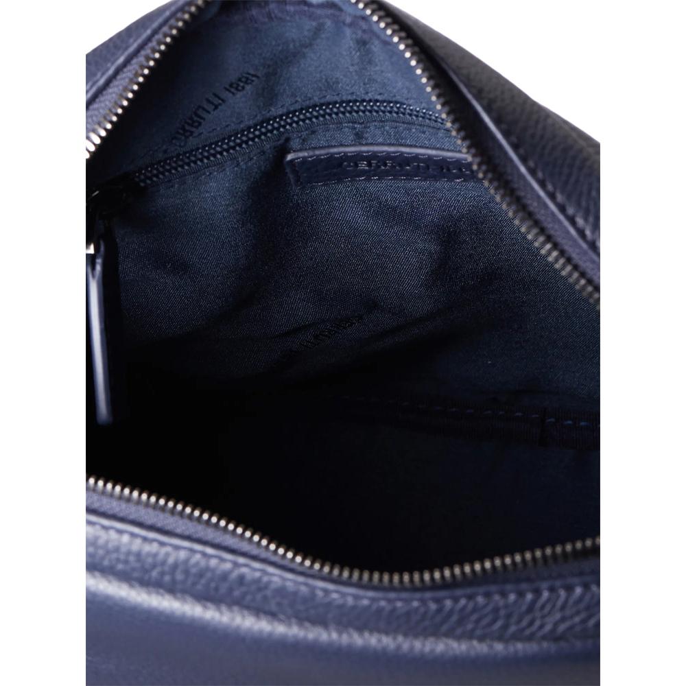 【Cerruti 1881】義大利頂級小牛皮側背包肩背包 (深藍色 CEBO05892M)