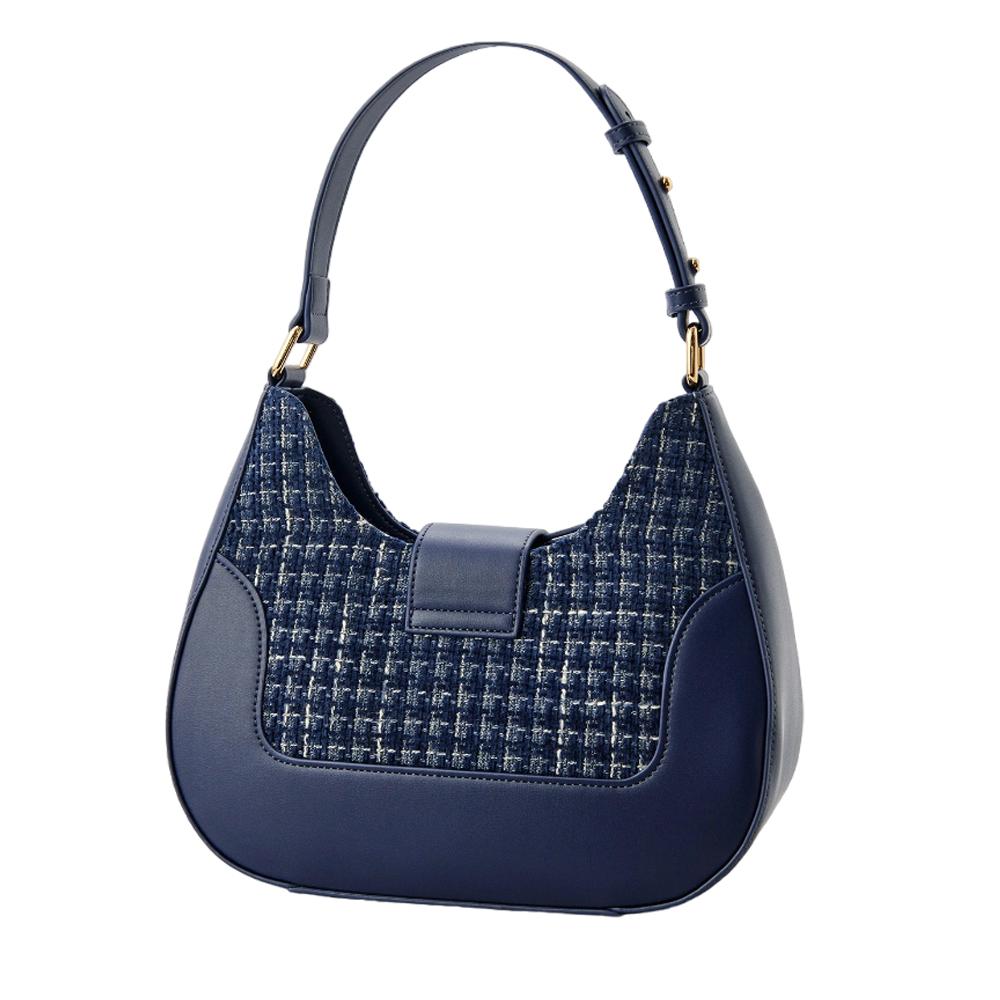 【Cerruti 1881】限量2折 義大利頂級女用手拿包肩背包 全新專櫃展示品 (深藍色 CEBA06004P)