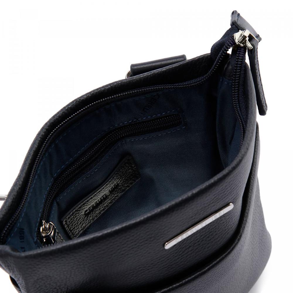 【Cerruti 1881】限量2折 義大利頂級小牛皮側背包肩背包 全新專櫃展示品 (黑色 CEBO06023M)