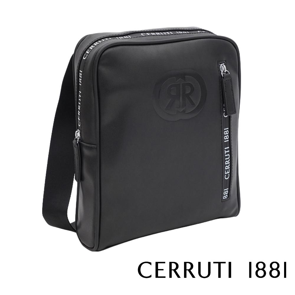 【Cerruti 1881】限量2折 義大利頂級側背包肩背包 全新專櫃展示品 (黑色 CEBO06040P)