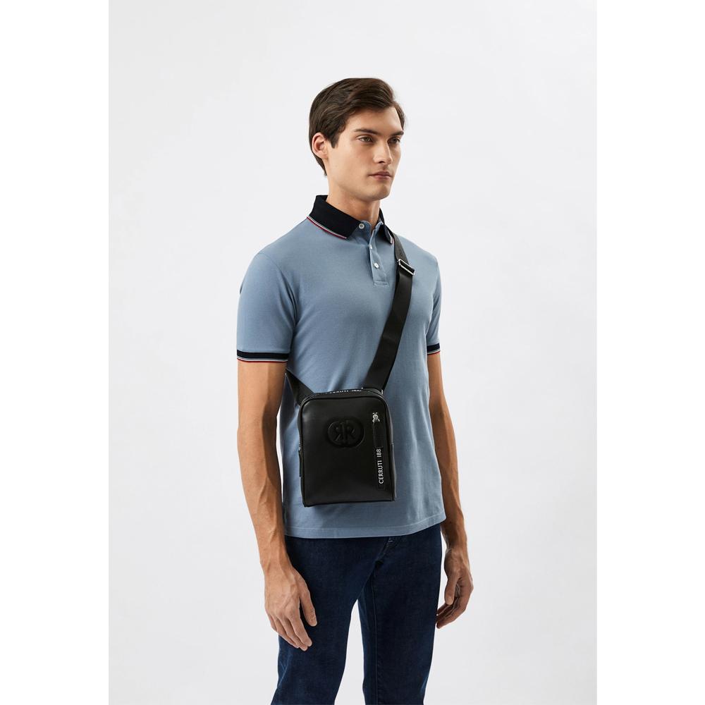 【Cerruti 1881】限量2折 義大利頂級側背包肩背包 全新專櫃展示品 (黑色 CEBO06040P)