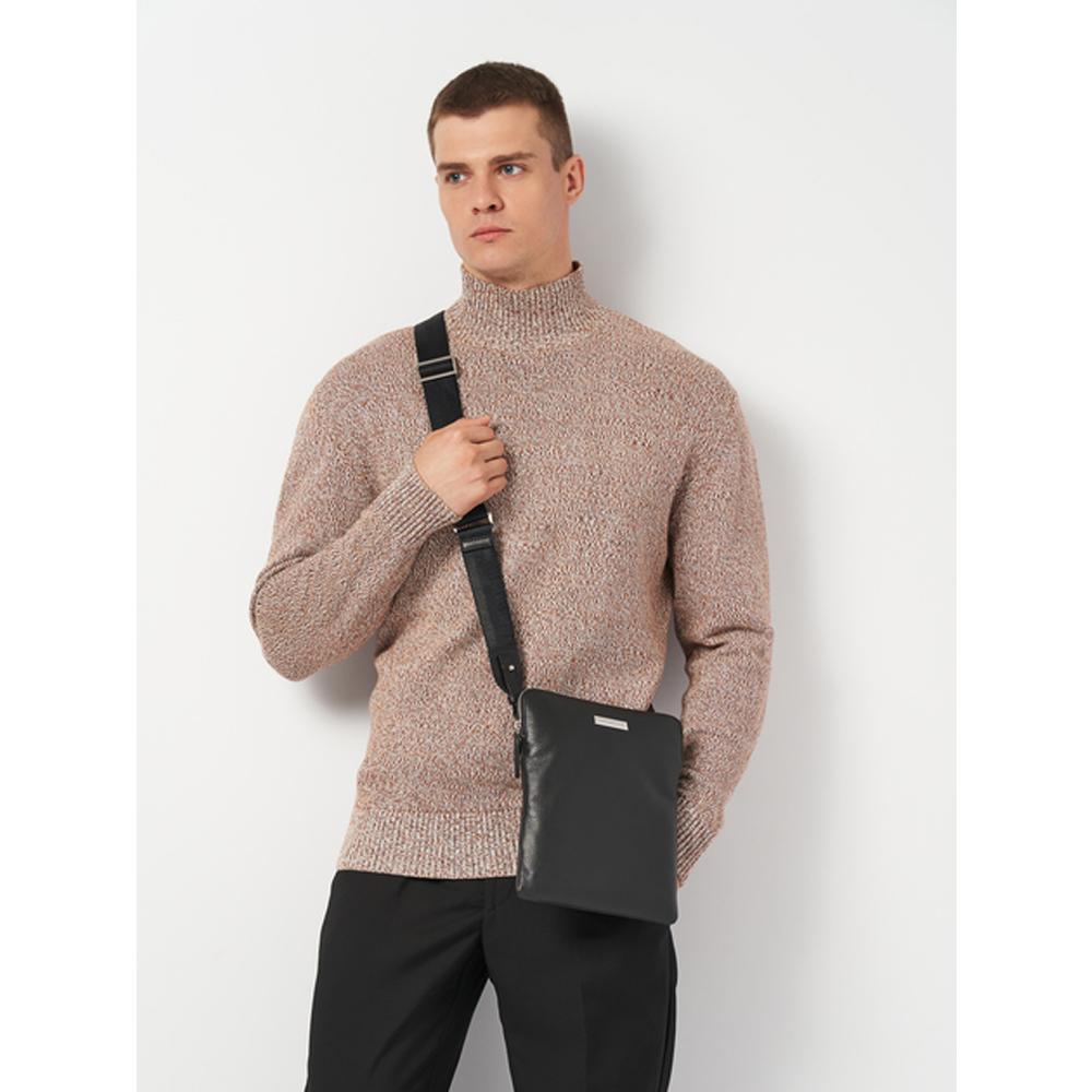 【Cerruti 1881】義大利頂級小牛皮側背包肩背包 (黑色 CEBO06062M)