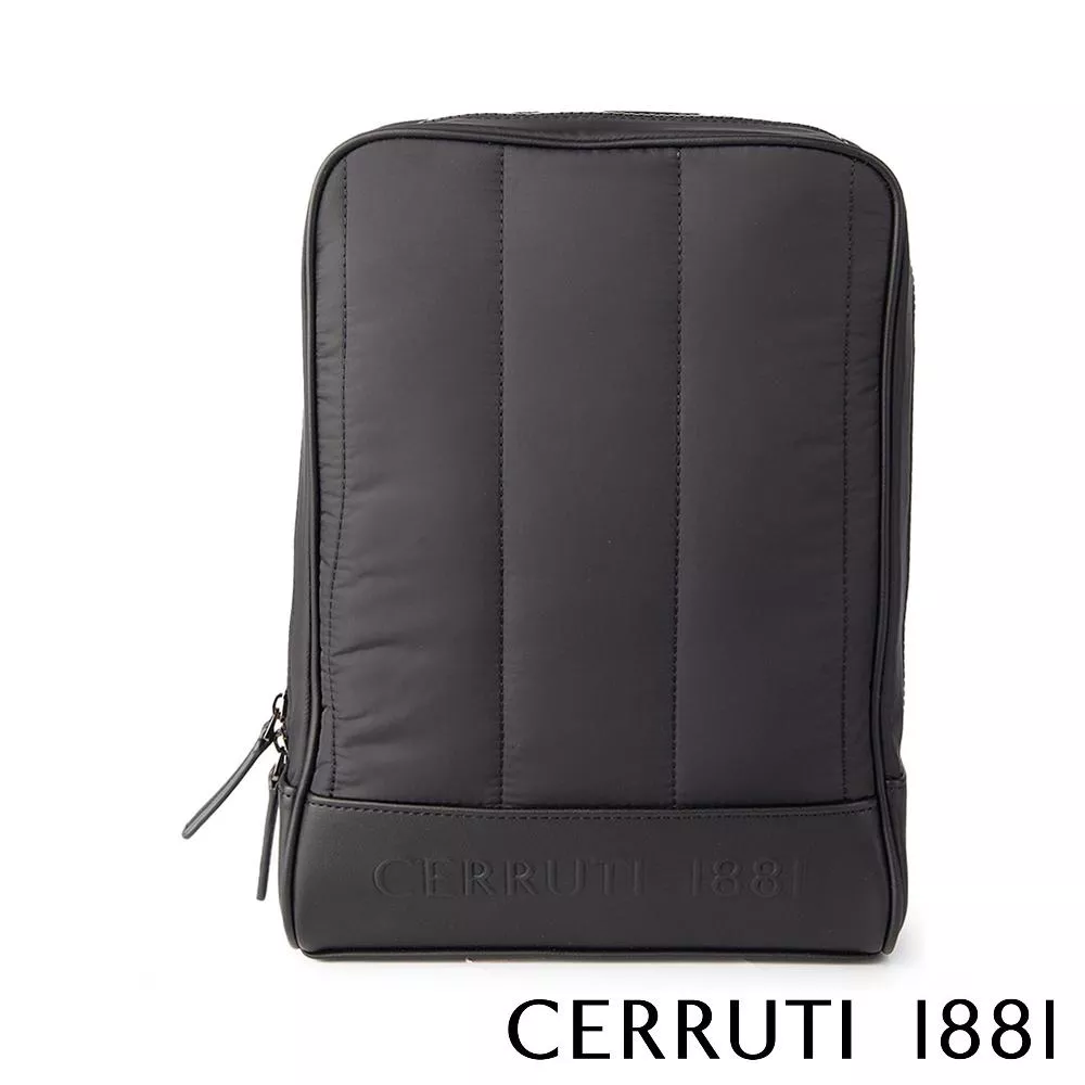 【Cerruti 1881】限量2折 義大利頂級斜肩包 全新專櫃展示品 (黑色 CEBO06199N)
