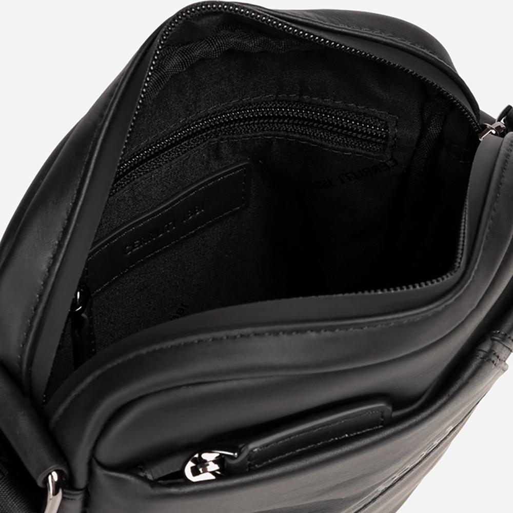 【Cerruti 1881】限量2折 義大利頂級小牛皮側背包肩背包 全新專櫃展示品 (黑色 CEBO06256M)