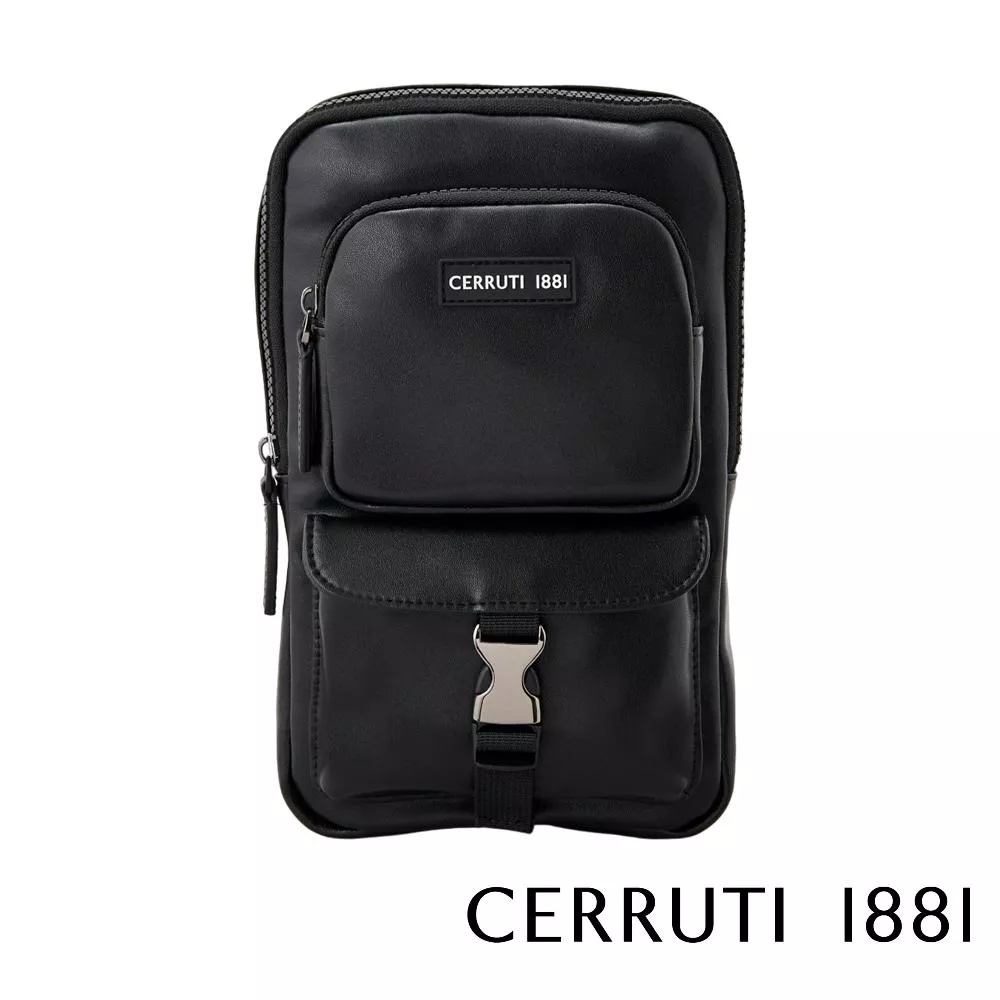 【Cerruti 1881】義大利頂級斜肩包 (黑色 CEBO06339N)