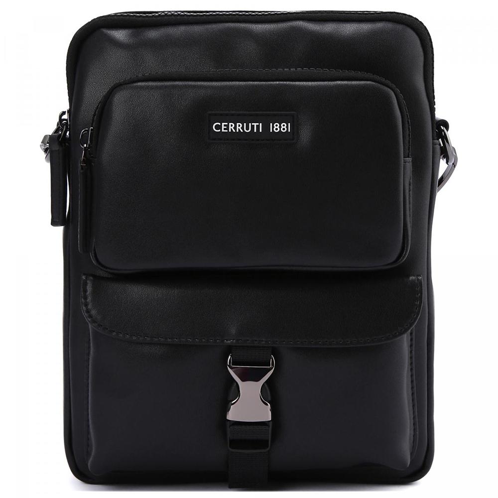 【Cerruti 1881】限量2折 義大利頂級側背包肩背包 全新專櫃展示品 (黑色 CEBO06340N)