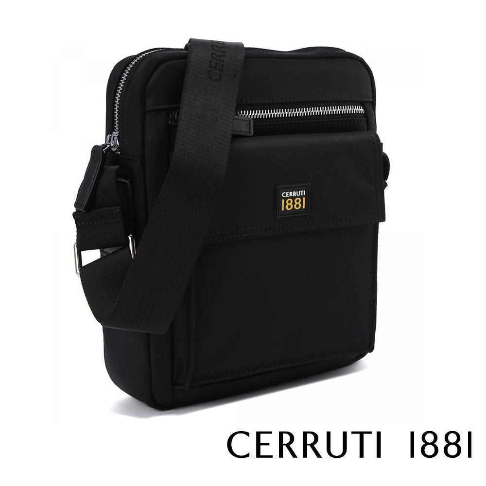 【Cerruti 1881】限量2折 義大利頂級側背包肩背包 全新專櫃展示品 (黑色 CEBO06384N)