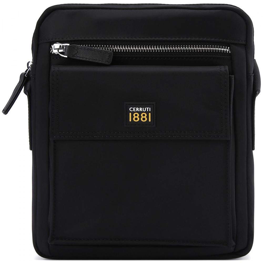 【Cerruti 1881】限量2折 義大利頂級側背包肩背包 全新專櫃展示品 (黑色 CEBO06384N)