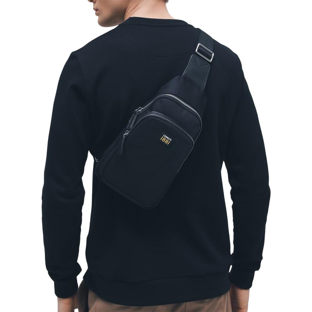 【Cerruti 1881】義大利頂級斜肩包 (黑色 CEBO06386N)