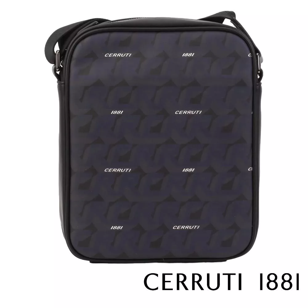 【Cerruti 1881】義大利頂級側背包肩背包 (深藍色 CEBO06405P)
