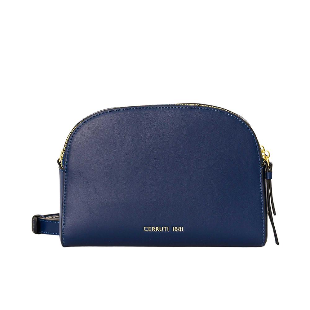 【Cerruti 1881】義大利頂級小牛皮女用手拿包肩背包側背包 (藍色 CEBA06619M)