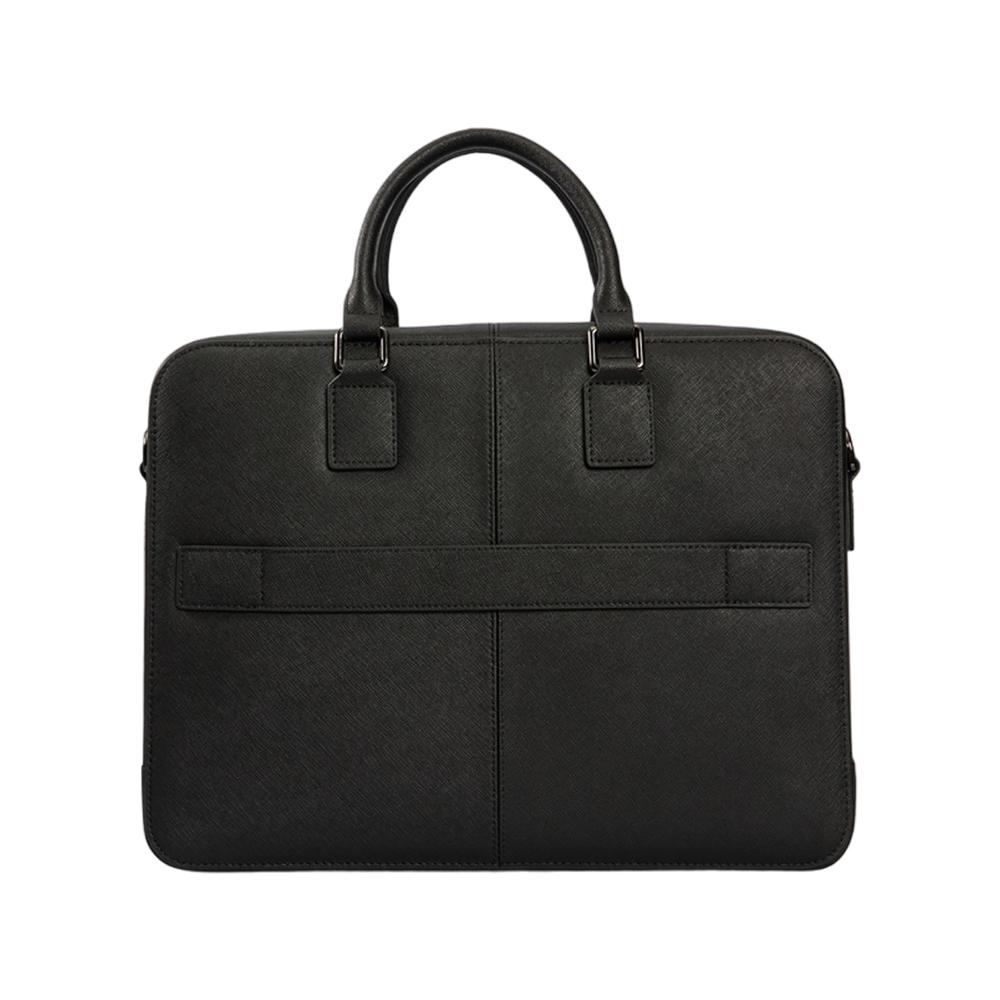 【Cerruti 1881】限量2折 義大利頂級小牛皮公事包/肩背包 全新專櫃展示品 (黑色 CECA06749M)